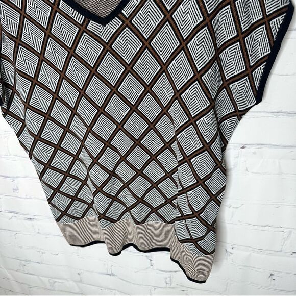 Coldwater Creek large brown & black top - Picture 4 of 6